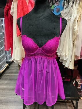 VICTORIA'S SECRET PURPLE PADDED BRA CUP CHEMISE